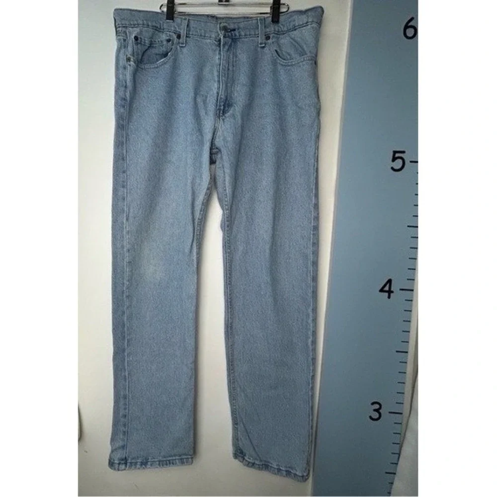 Levi's 505 Light Blue Straight Jeans Timeless‎ Style 38X32 Men's